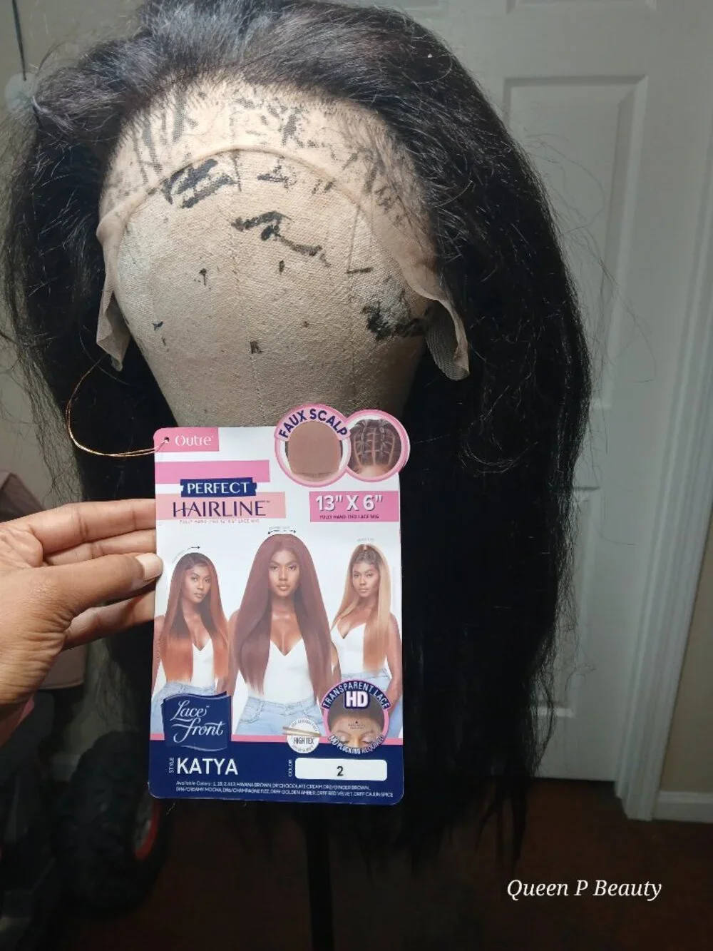 (Never worn)Perfect Hairline Faux Scalp 13x6 HD Lace Wig - KATYA Color 2